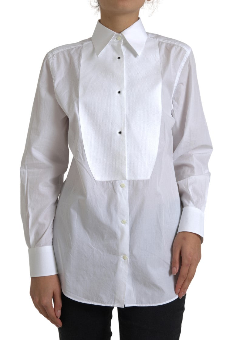 Dolce &amp; Gabbana Shirts - Cotton Collared Long Sleeves Shirt White