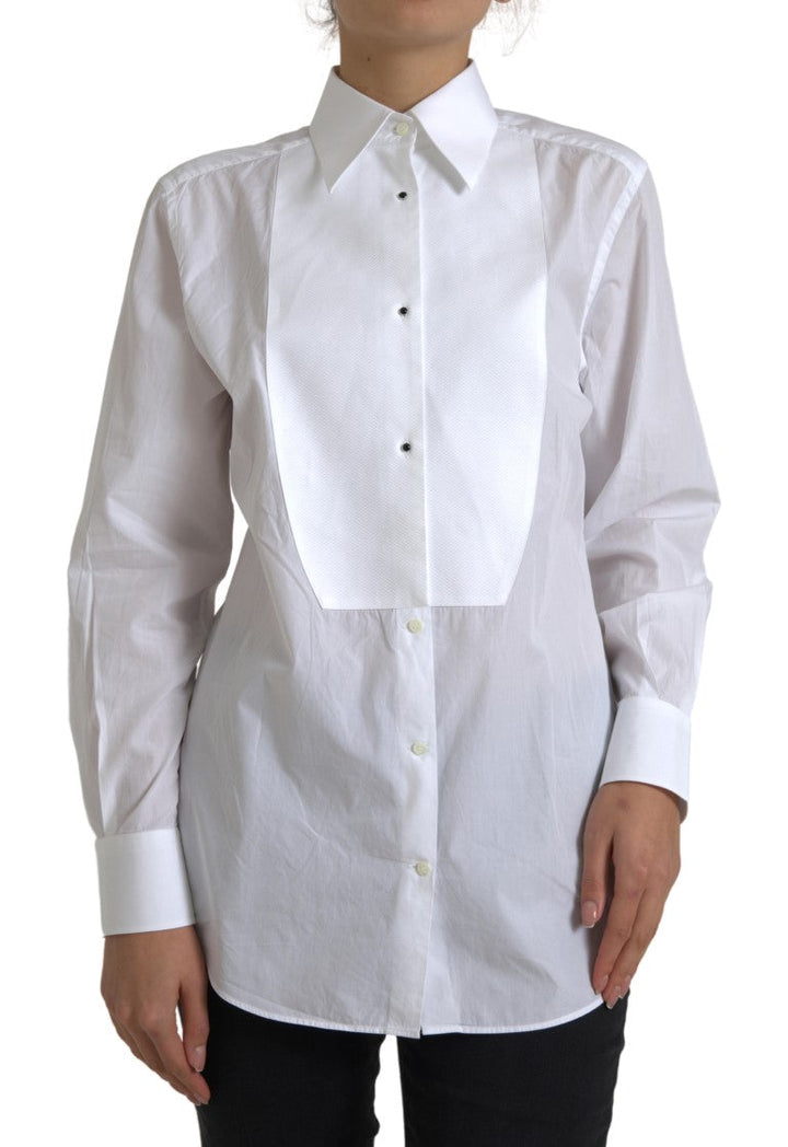 Dolce &amp; Gabbana Shirts - Cotton Collared Long Sleeves Shirt White