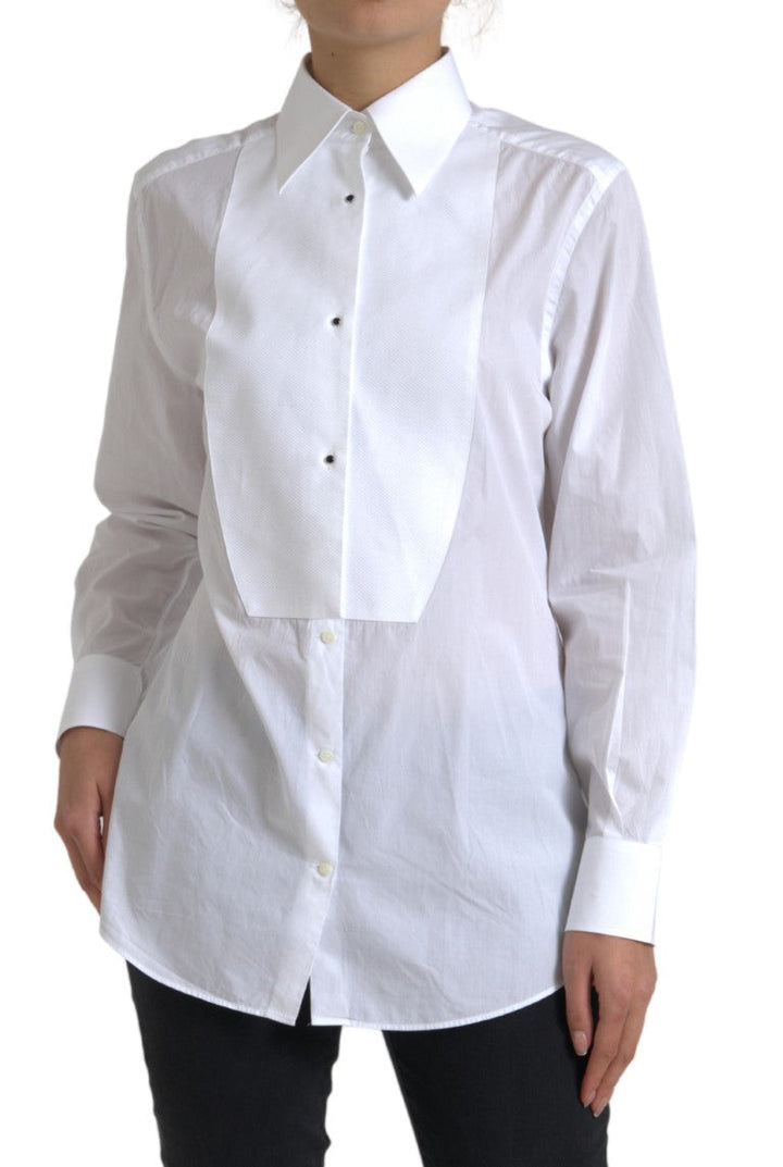Dolce &amp; Gabbana Shirts - Cotton Collared Long Sleeves Shirt White