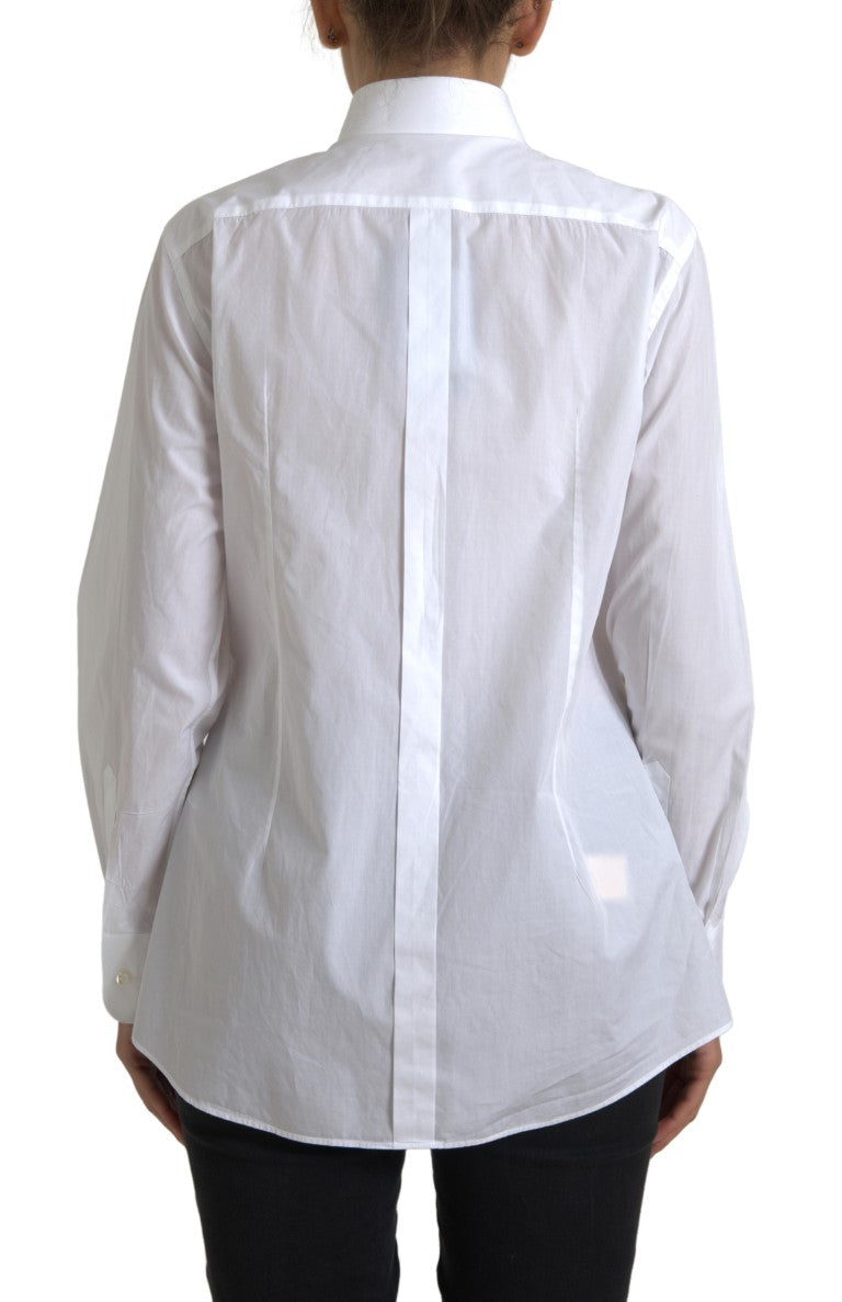 Dolce & Gabbana Shirts - Cotton Collared Long Sleeves Shirt White