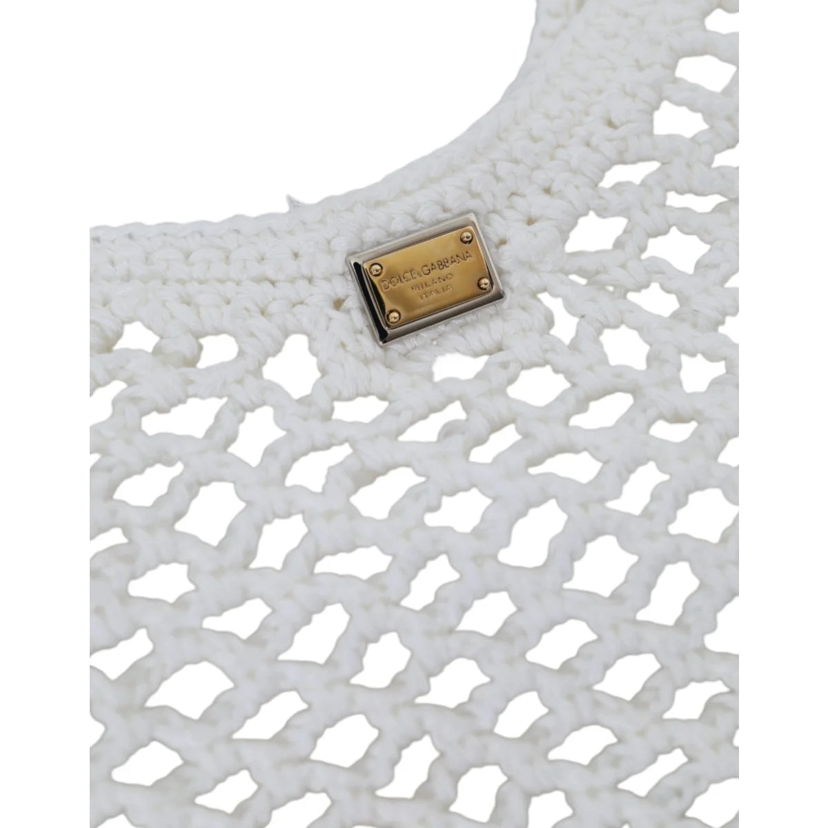 Dolce Gabbana Cotton Knitted Shopping Tote Bag Luxury Style &