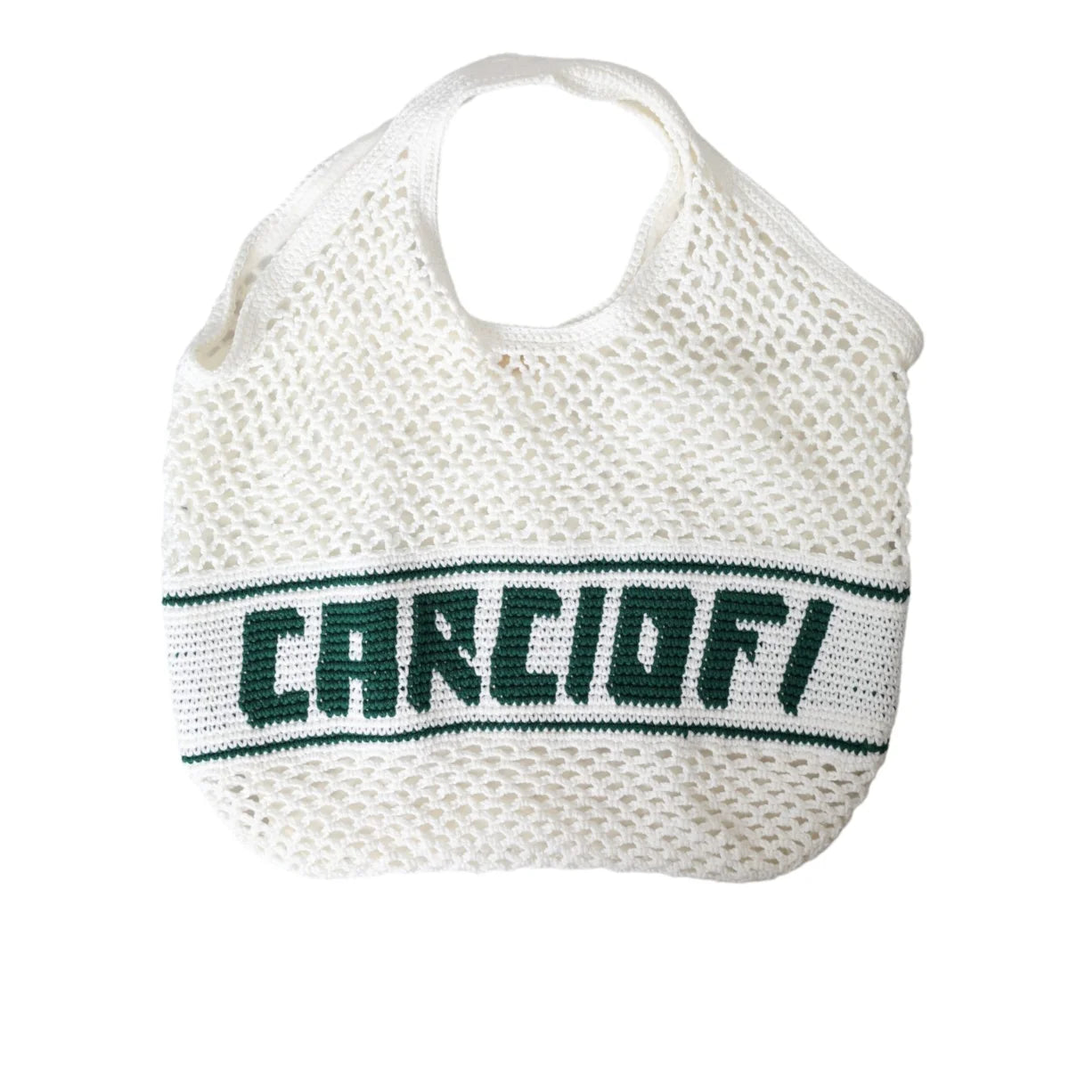 Dolce Gabbana Cotton Knitted Shopping Tote Bag Luxury Style &