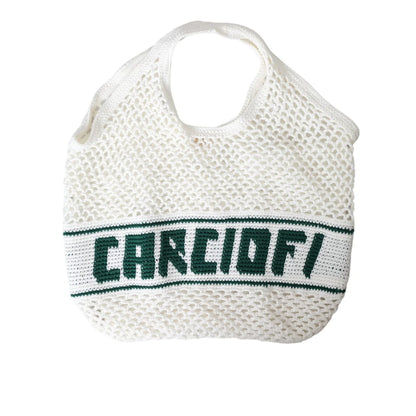 Dolce Gabbana Cotton Knitted Shopping Tote Bag Luxury Style &