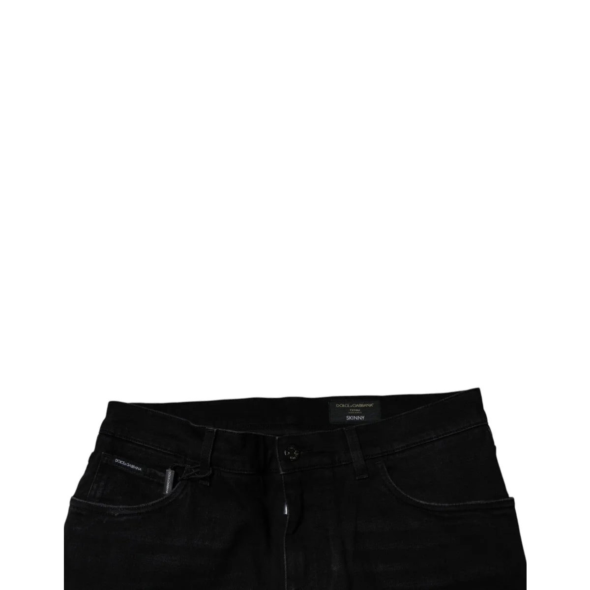 Dolce & Gabbana Cotton Skinny Denim Jeans Black Ripped Style