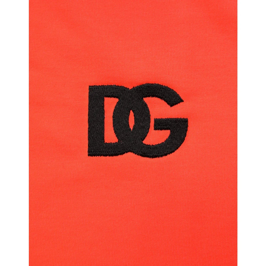 Dolce &amp; Gabbana Crew Neck T Shirt in Vibrant Neon Orange