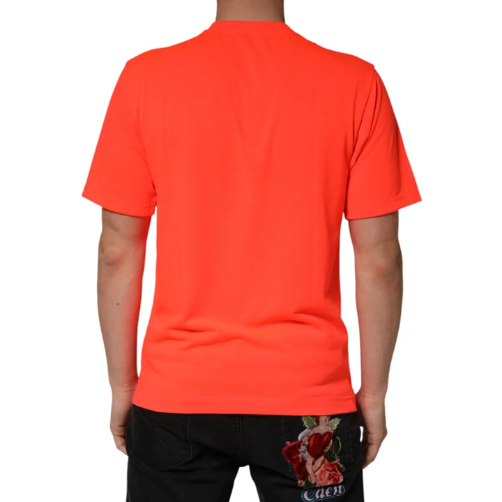 Dolce &amp; Gabbana Crew Neck T Shirt in Vibrant Neon Orange