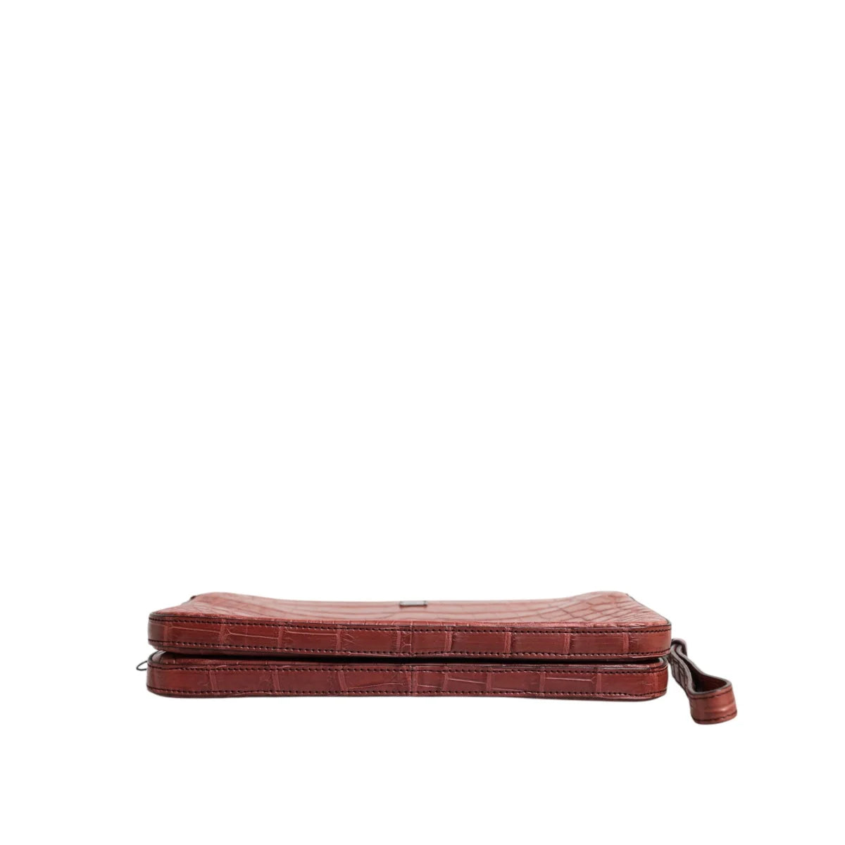 Dolce & Gabbana Croc Leather Briefcase Bag with Logo Plaque