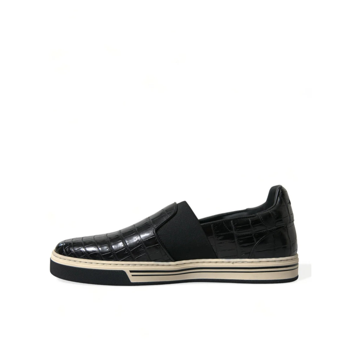 Dolce Gabbana Crocodile Leather Sneakers with Striking Logo Details &