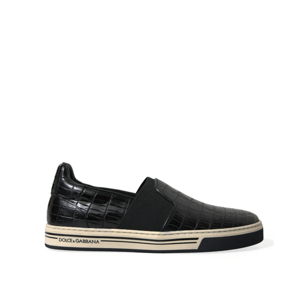 Dolce Gabbana Crocodile Leather Sneakers with Striking Logo Details &