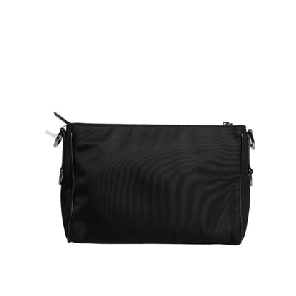 Dolce & Gabbana Crossbody Bag Black Multicolour Jacquard Leather Trim