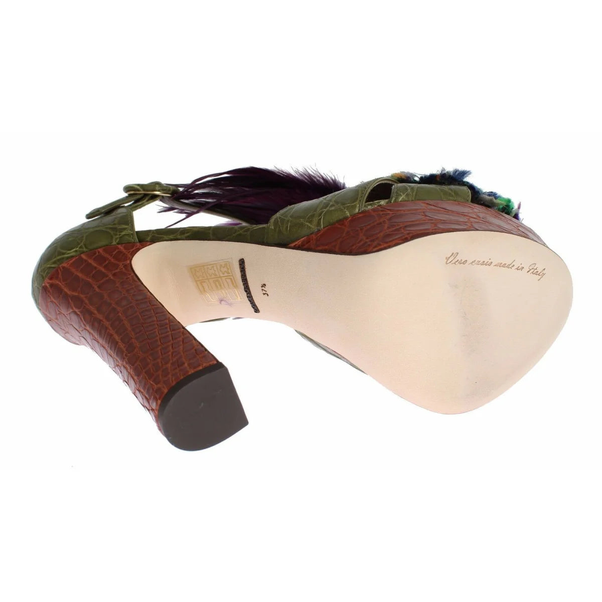 Dolce & Gabbana crystal ankle strap platform sandals gold metal detailing