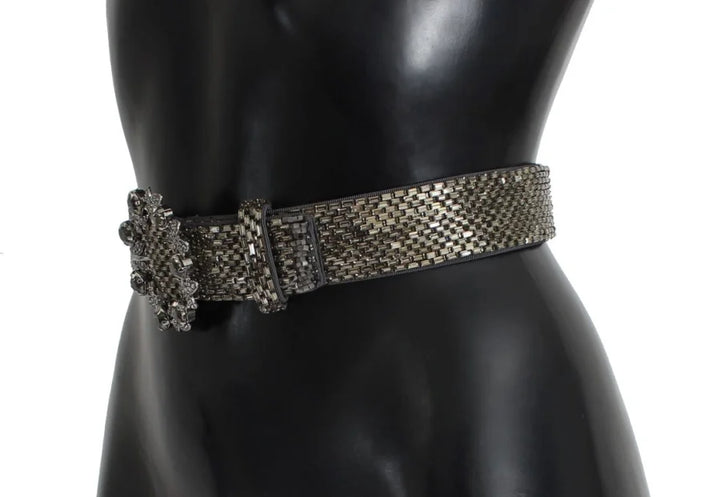 Dolce &amp; Gabbana Crystal Buckle Sequined Waist Belt