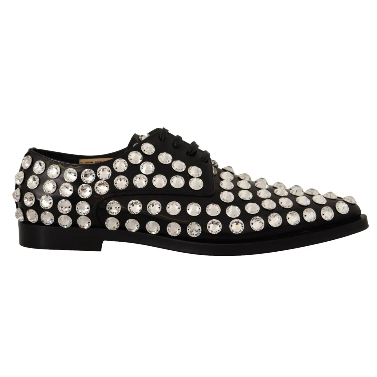 Dolce & Gabbana Crystal Formal Flats in Black Radiance