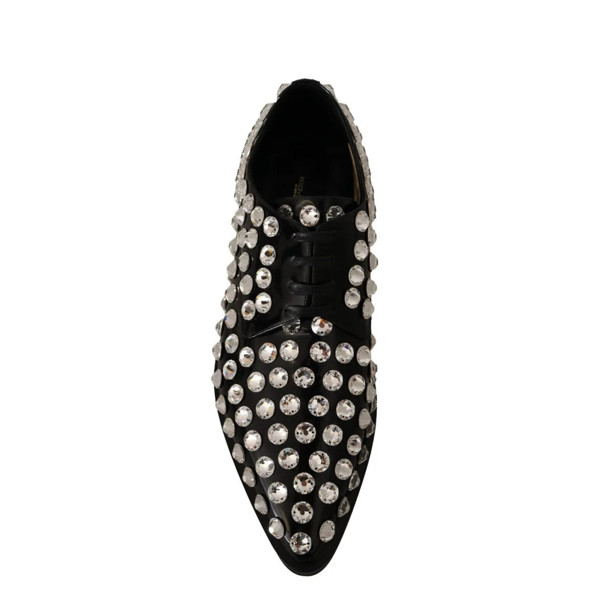 Dolce & Gabbana Crystal Formal Flats in Black Radiance
