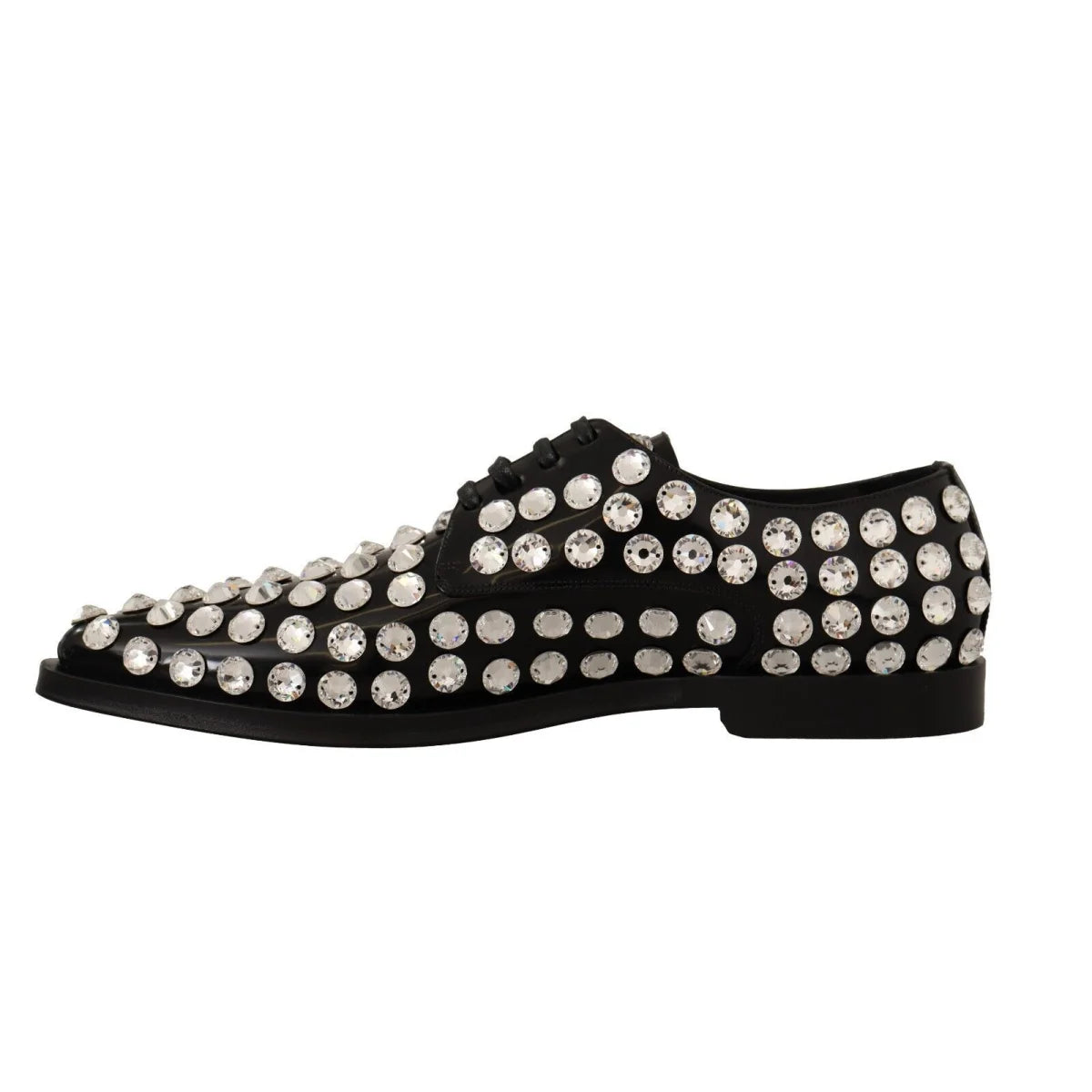 Dolce & Gabbana Crystal Formal Flats in Black Radiance