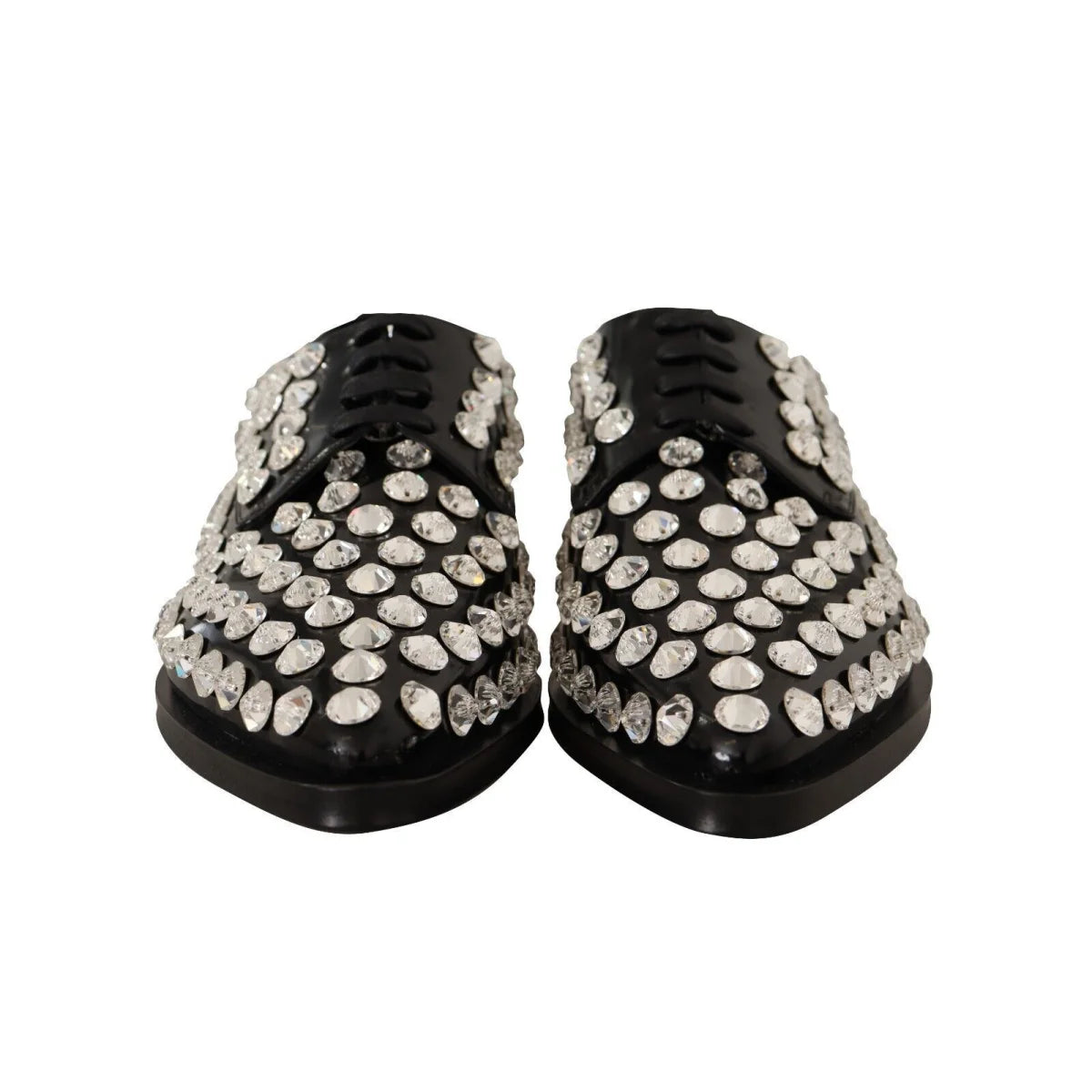 Dolce & Gabbana Crystal Formal Flats in Black Radiance