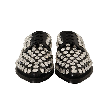 Dolce & Gabbana Crystal Formal Flats in Black Radiance