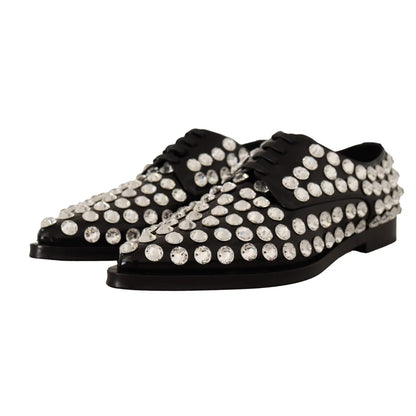 Dolce & Gabbana Crystal Formal Flats in Black Radiance