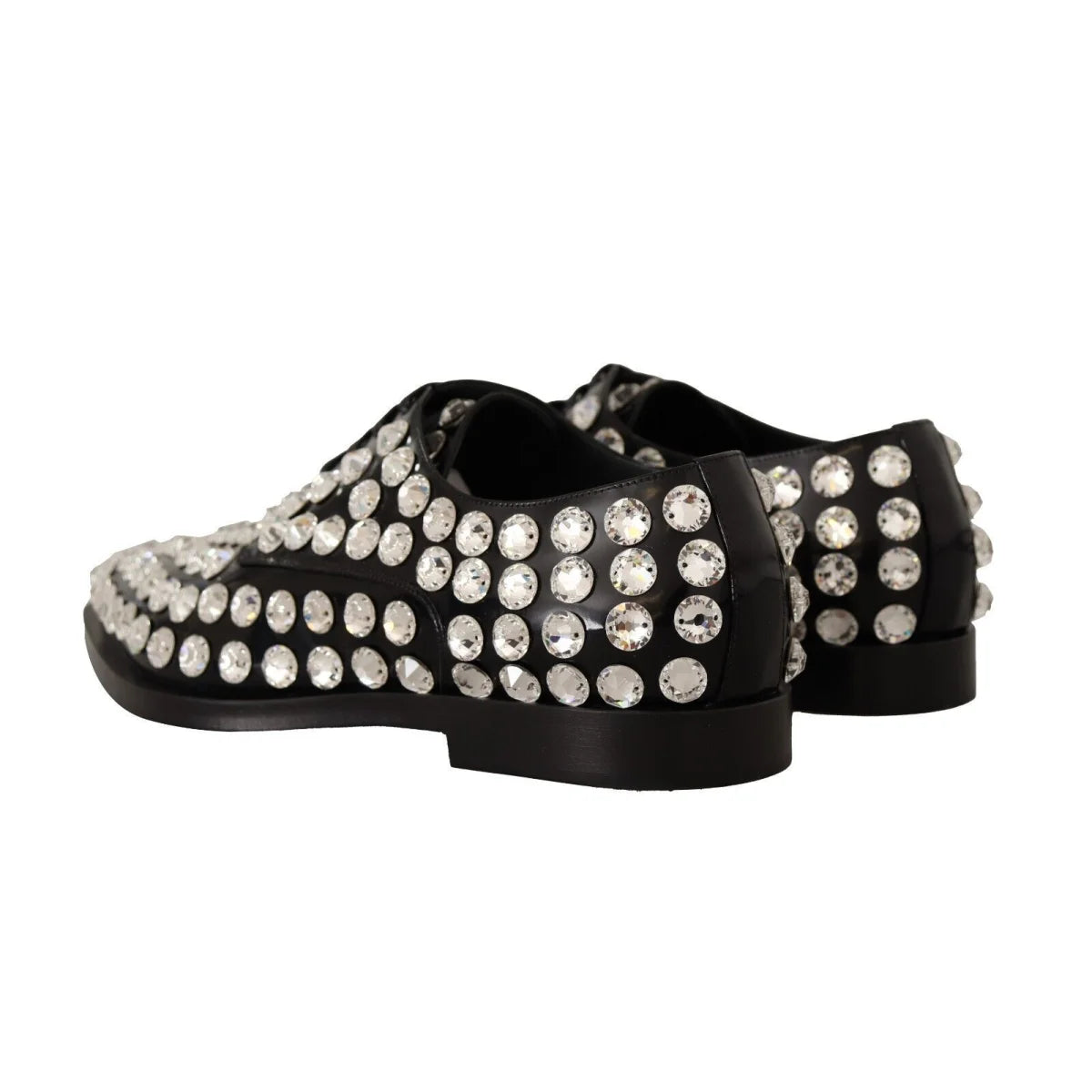 Dolce & Gabbana Crystal Formal Flats in Black Radiance