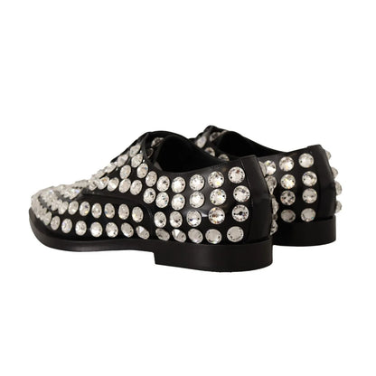 Dolce & Gabbana Crystal Formal Flats in Black Radiance