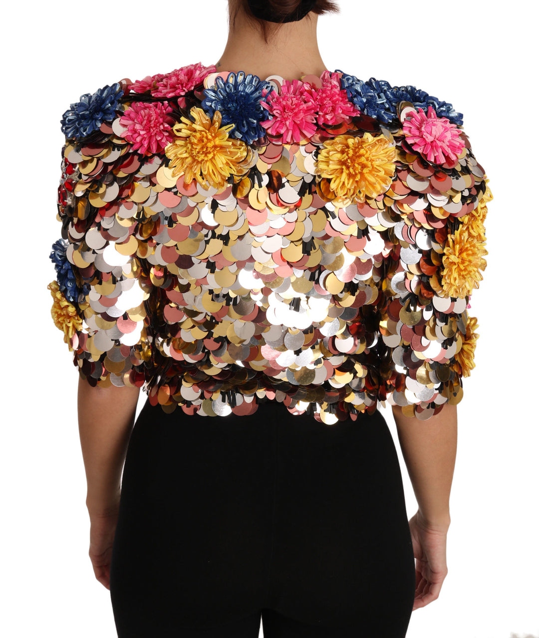 Dolce &amp; Gabbana Coats Jackets - Crystal Sequined Floral Jacket Coat
