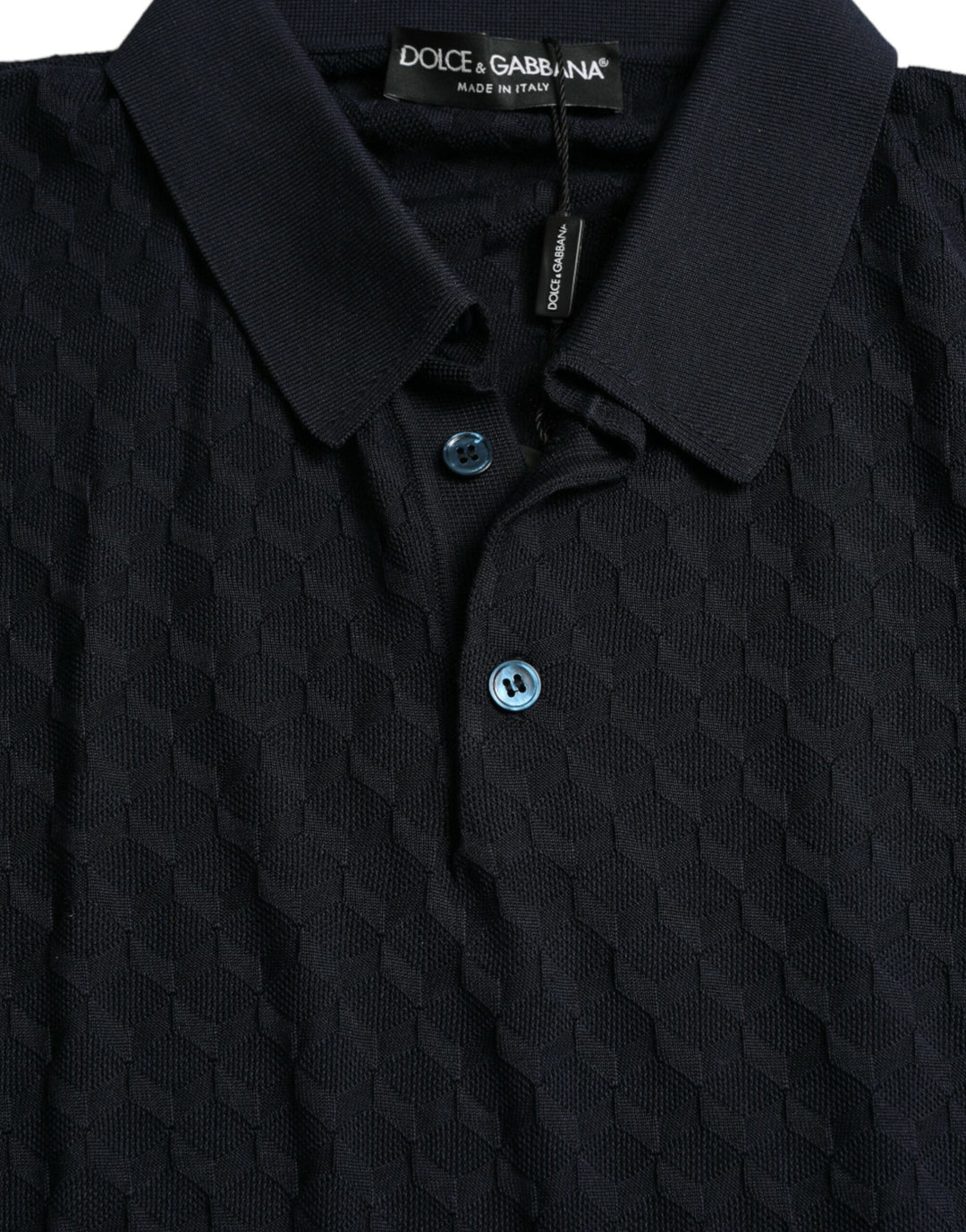 Dolce &amp; Gabbana Dark Blue Collared Short Sleeve Polo T-shirt