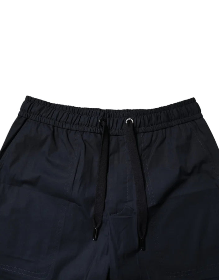 Dolce &amp; Gabbana Dark Blue Cotton Bermuda Sweatshorts Shorts
