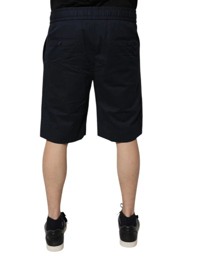Dolce &amp; Gabbana Dark Blue Cotton Bermuda Sweatshorts Shorts