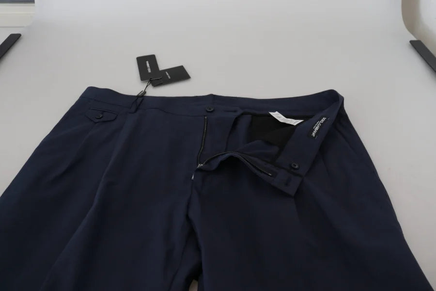 Dolce &amp; Gabbana Dark Blue Cotton Chino Formal Pants