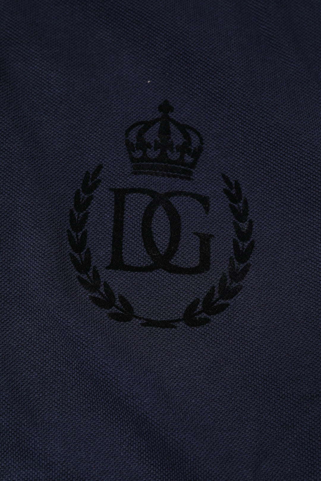 Dolce &amp; Gabbana Dark Blue Cotton Crown Collared Polo T-shirt