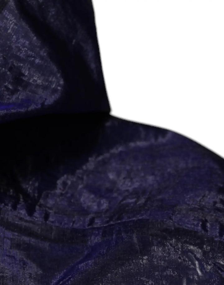 Dolce &amp; Gabbana Dark Blue Cotton Hooded Men Raincoat Jacket