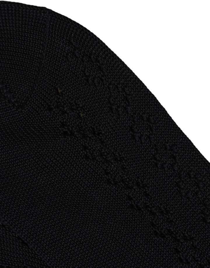 Dolce &amp; Gabbana Dark Blue Cotton Knit Mid Calf Accessory Socks