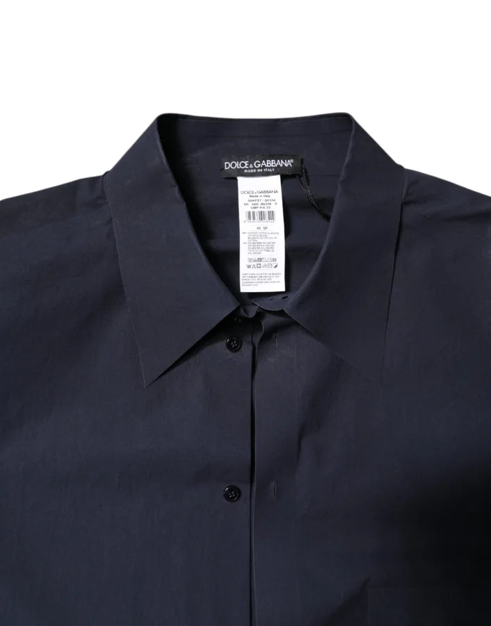 Dolce &amp; Gabbana Dark Blue Cotton Long Sleeve Shirt