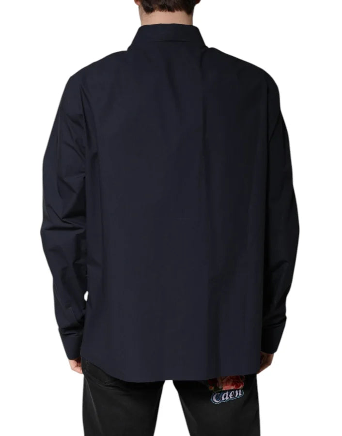 Dolce &amp; Gabbana Dark Blue Cotton Long Sleeve Shirt