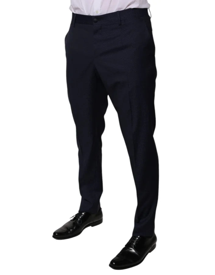 Dolce &amp; Gabbana Dark Blue Cotton Men Dress Pants