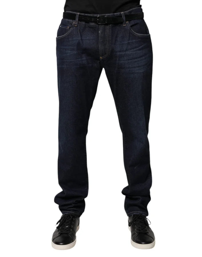 Dolce &amp; Gabbana Dark Blue Cotton Skinny Denim Jeans
