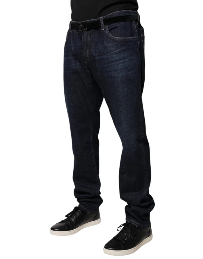 Dolce &amp; Gabbana Dark Blue Cotton Skinny Denim Jeans