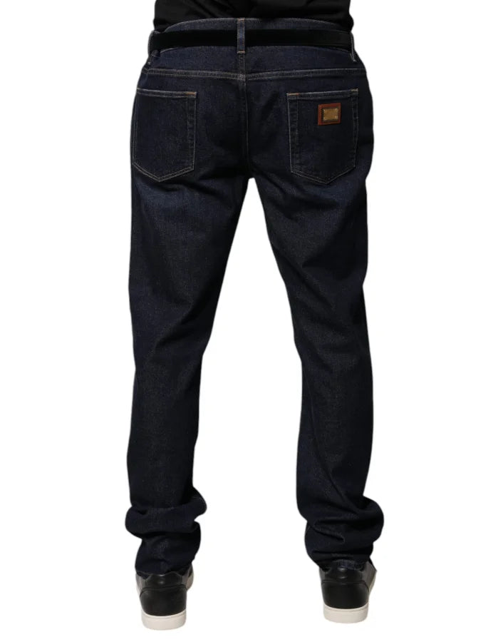 Dolce &amp; Gabbana Dark Blue Cotton Skinny Denim Jeans