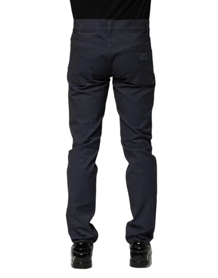 Dolce &amp; Gabbana Dark Blue Cotton Skinny Denim Jeans