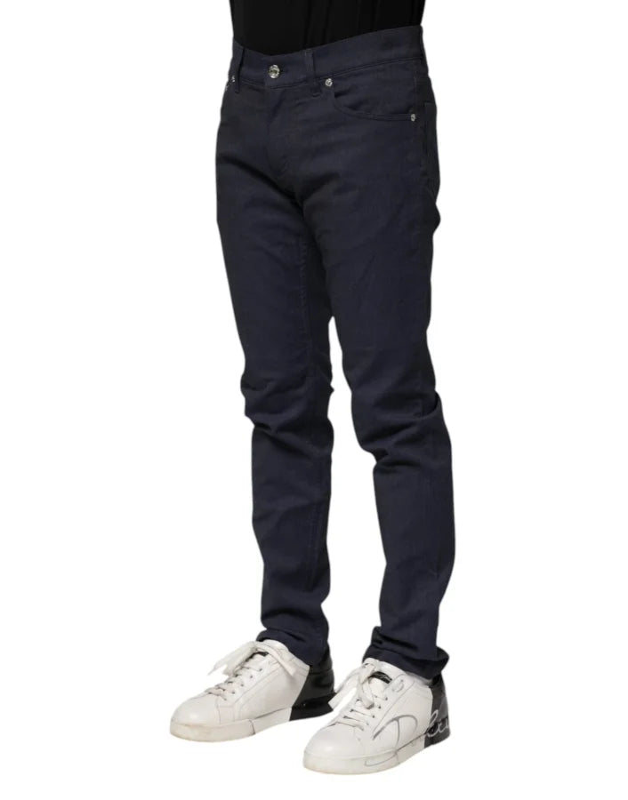 Dolce &amp; Gabbana Dark Blue Cotton Skinny Denim Jeans