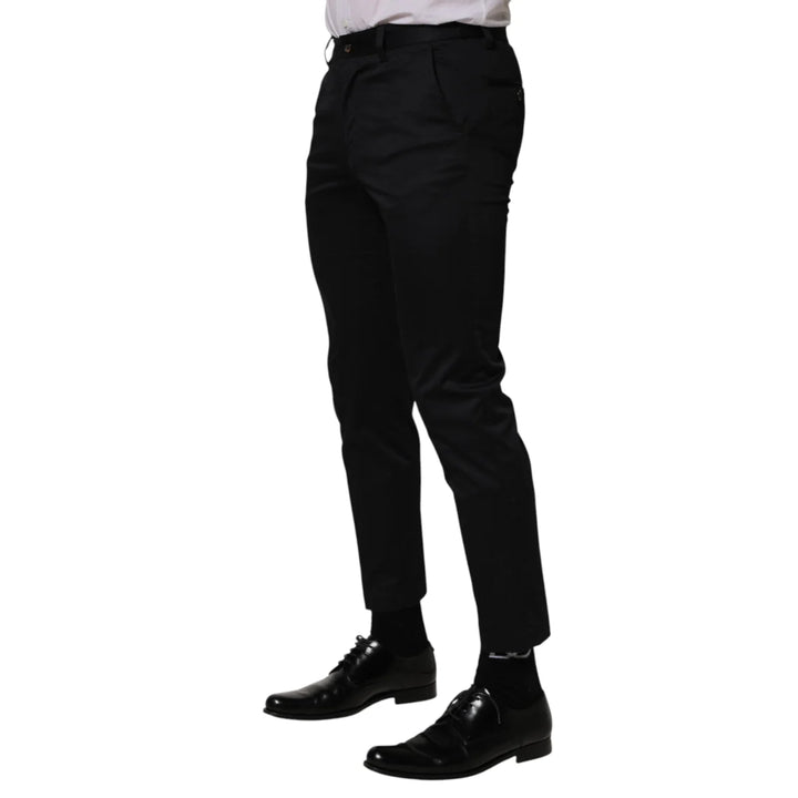 Dolce &amp; Gabbana Dark Blue Cotton Skinny Dress Trouser Pants