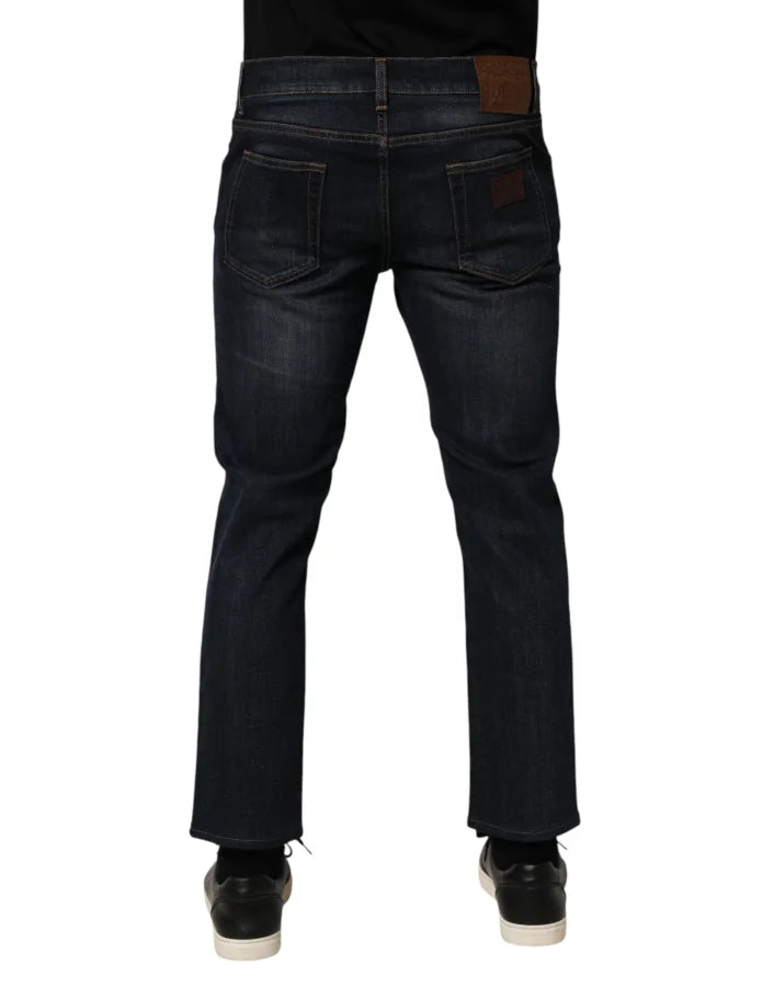 Dolce &amp; Gabbana Dark Blue Cotton Skinny Men Denim Jeans