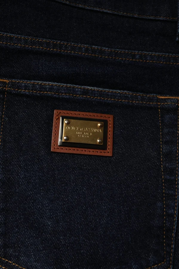 Dolce &amp; Gabbana Dark Blue Cotton Stretch Skinny Denim Jeans