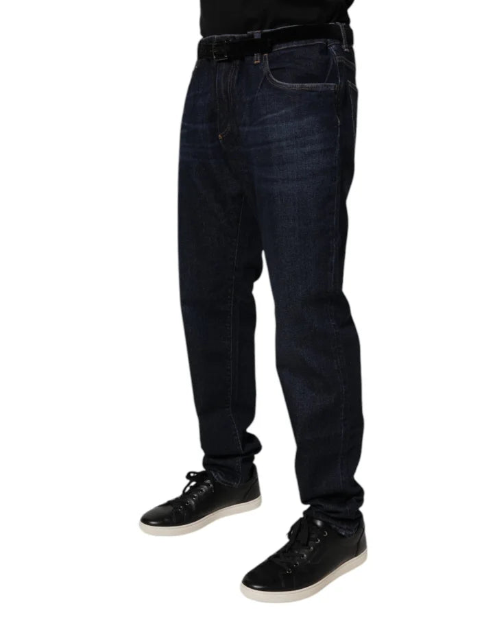 Dolce &amp; Gabbana Dark Blue Cotton Stretch Skinny Denim Jeans
