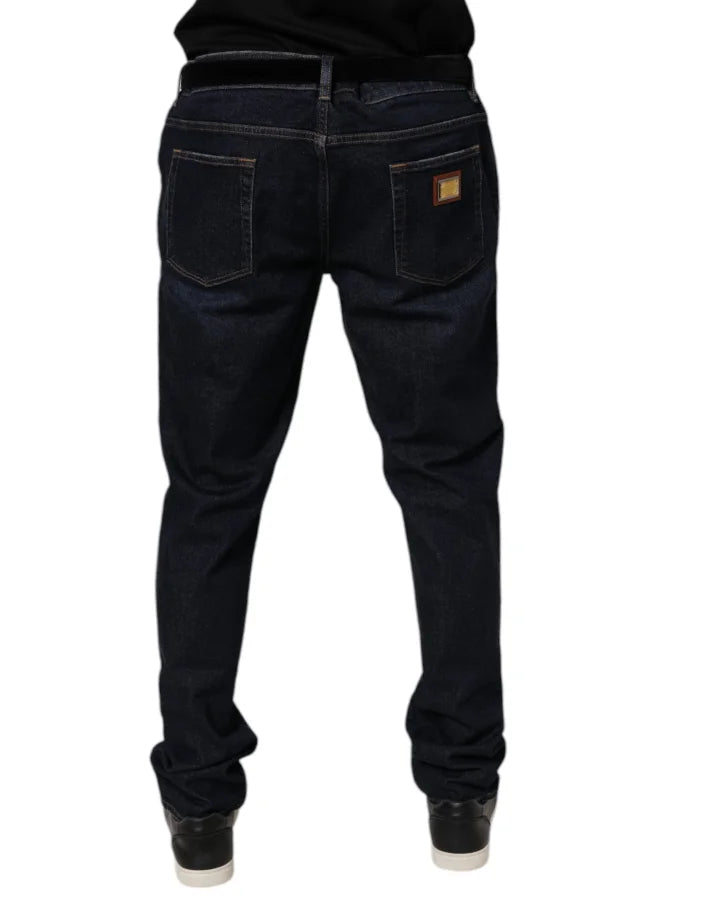 Dolce &amp; Gabbana Dark Blue Cotton Stretch Skinny Denim Jeans