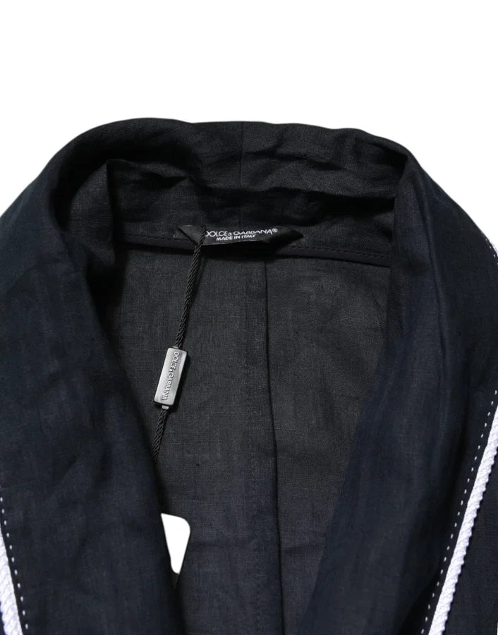 Dolce &amp; Gabbana Dark Blue DG Embroidery Jacket Robe Blazer