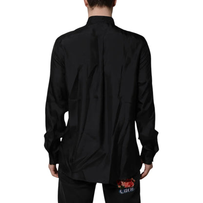 Dolce & Gabbana Dark Blue Dress Shirt Classic Menswear Elegance