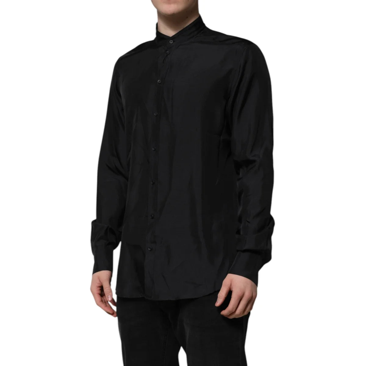 Dolce & Gabbana Dark Blue Dress Shirt Classic Menswear Elegance