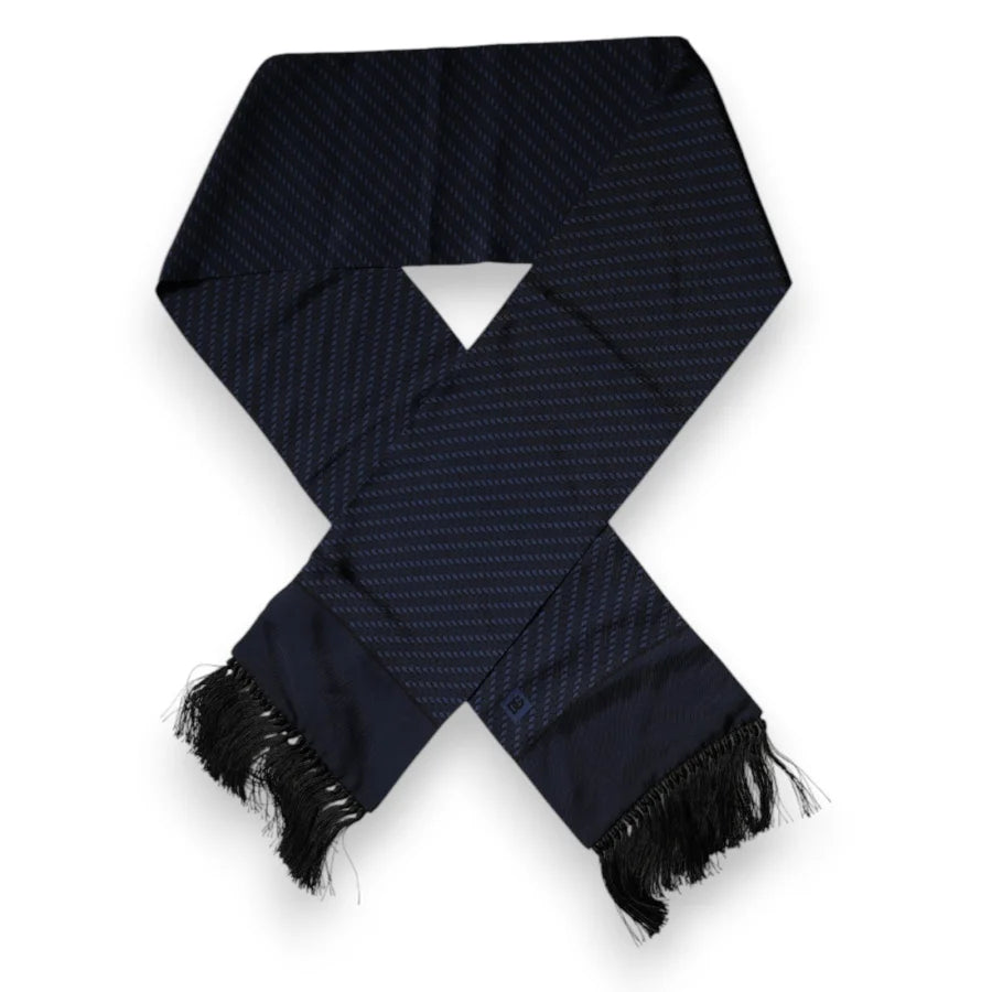 Dolce &amp; Gabbana Dark Blue Fantasy Fringes Neck Wrap Scarf