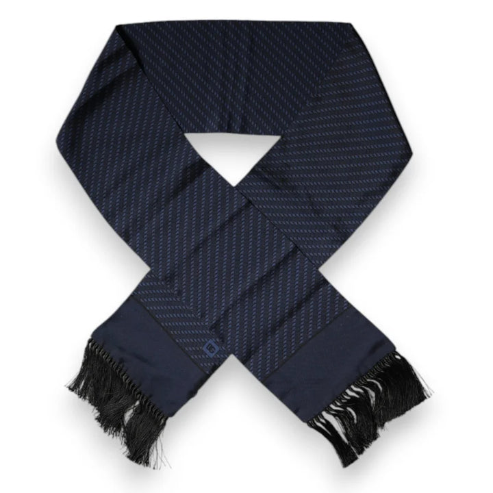 Dolce &amp; Gabbana Dark Blue Fantasy Fringes Neck Wrap Scarf